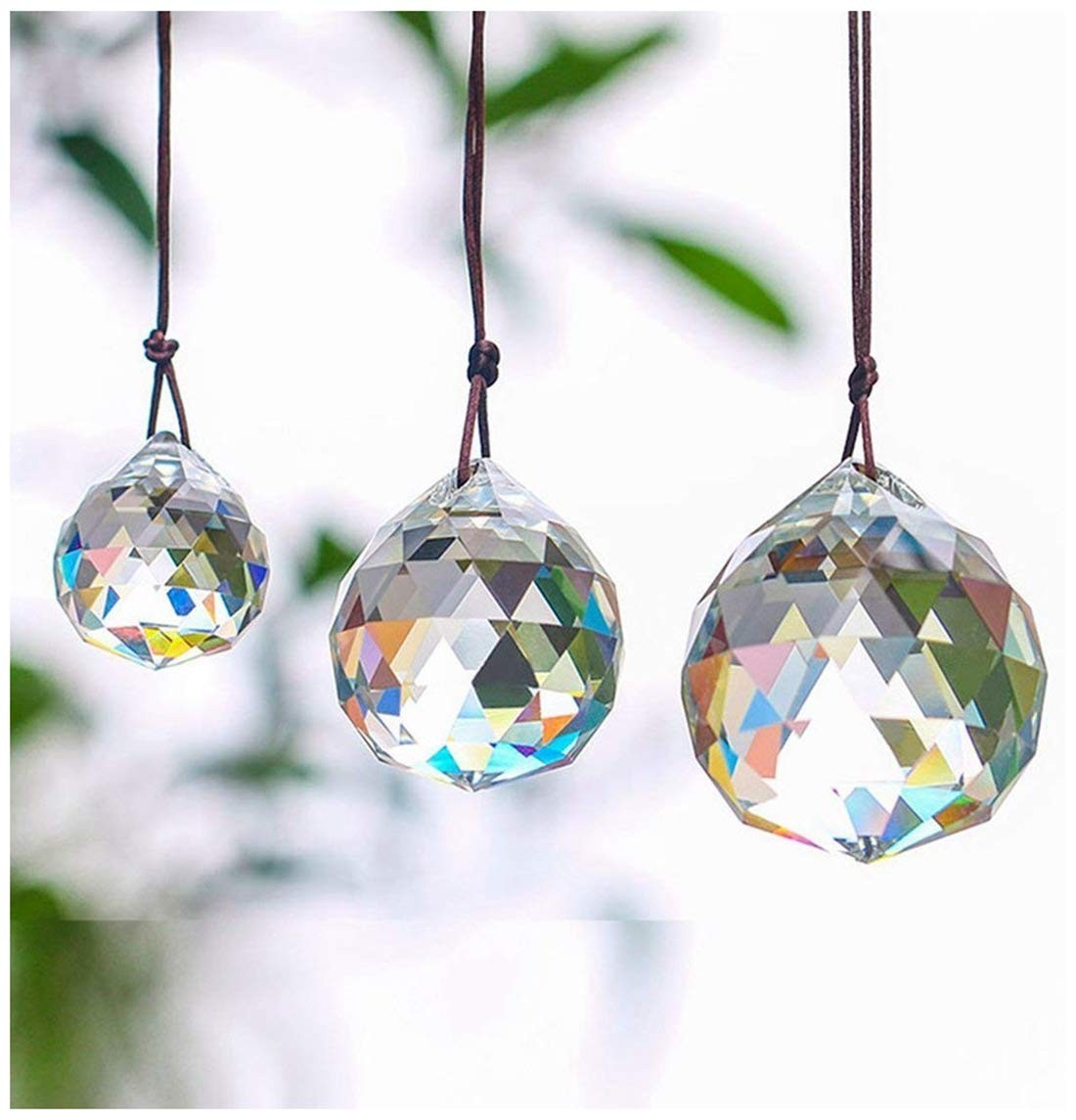 Clear Crystal Ball Set 20/30/40mm Faceted Prism Crystal Ball Hyaline Dora