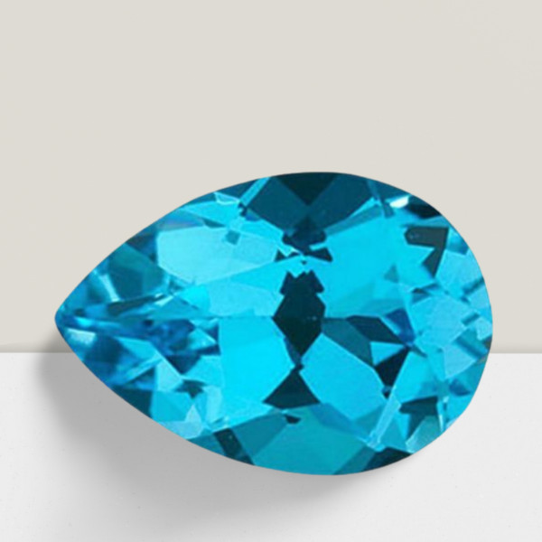Blue Topaz Pear Cut Gemstone 5 Cts – 14×9 mm VVS Loose Gem