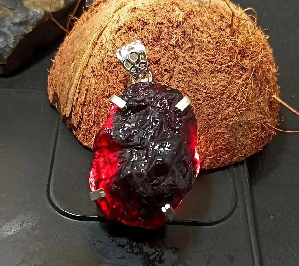 Rough Cut 95 Ct + Natural PAINITE in Solid Silver Pendant LOOSE Gemstone