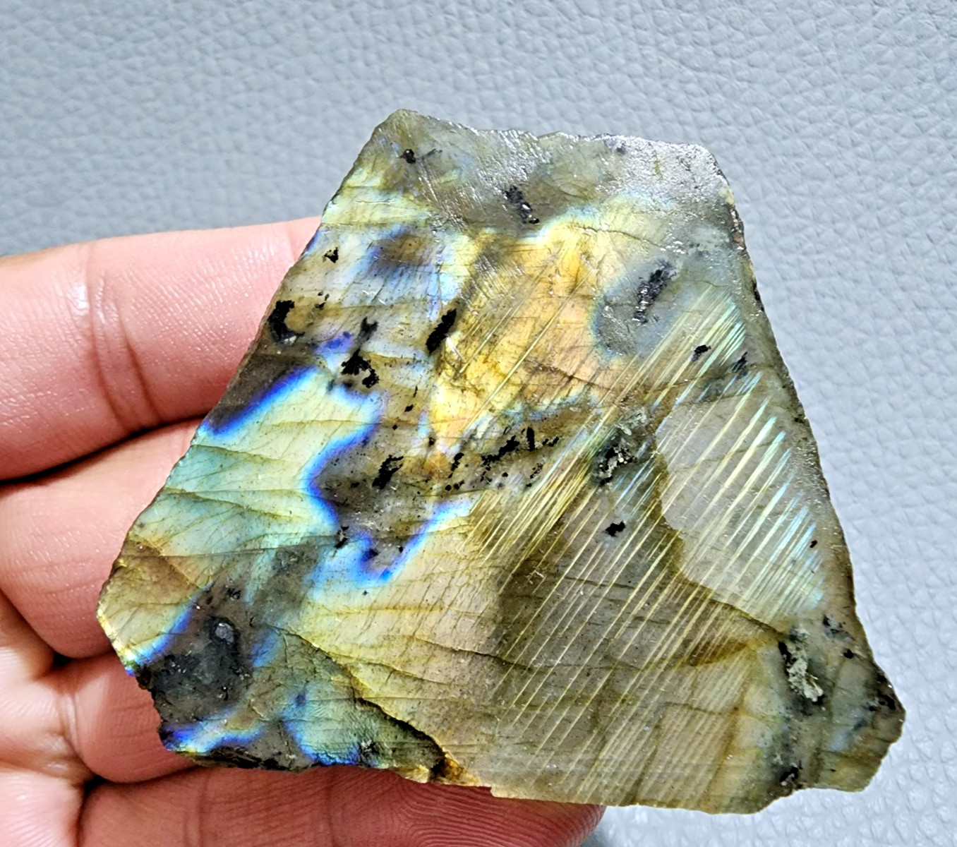 266Ct Flash Fire Crystal Labradorite Slab Rough Gemstone Raw Labradorite Jewelry