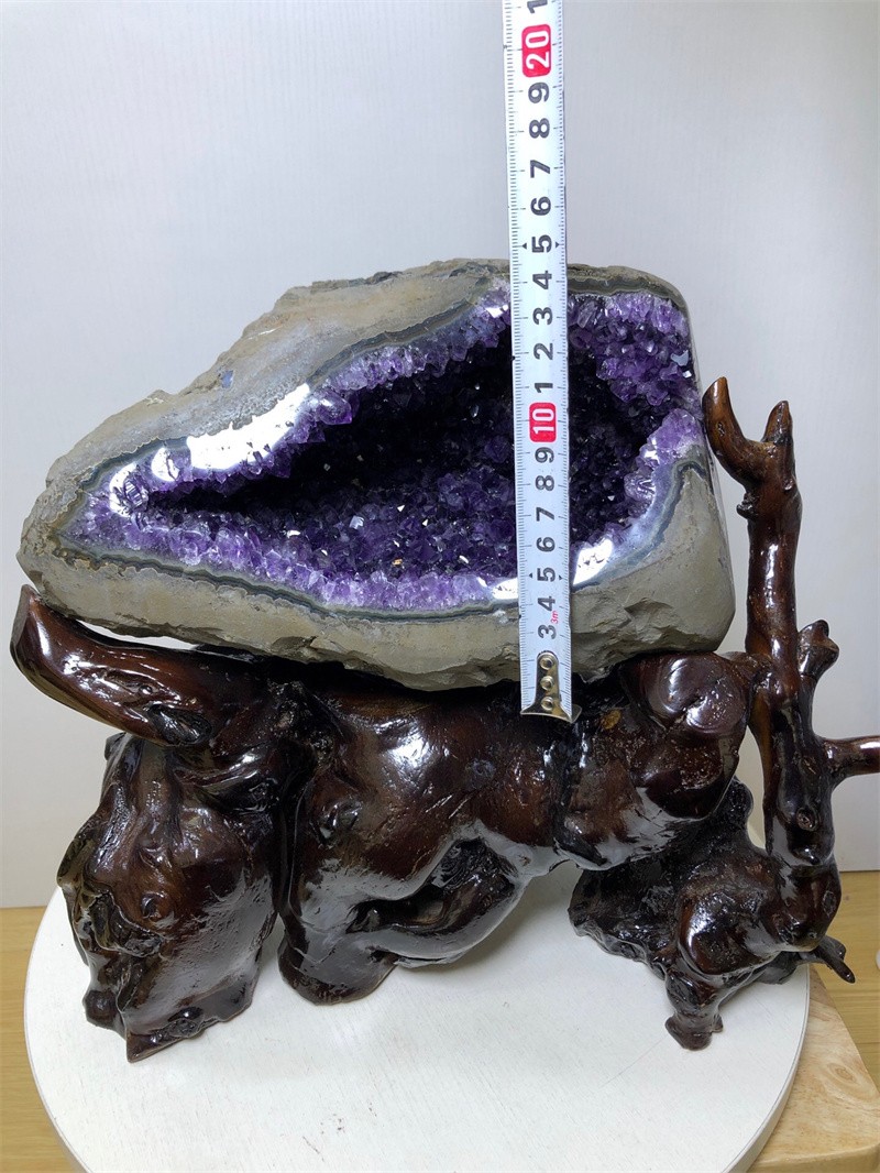 18.17LB Natural Amethyst Cave Quartz Crystal Mineral Specimen Healing + STAND