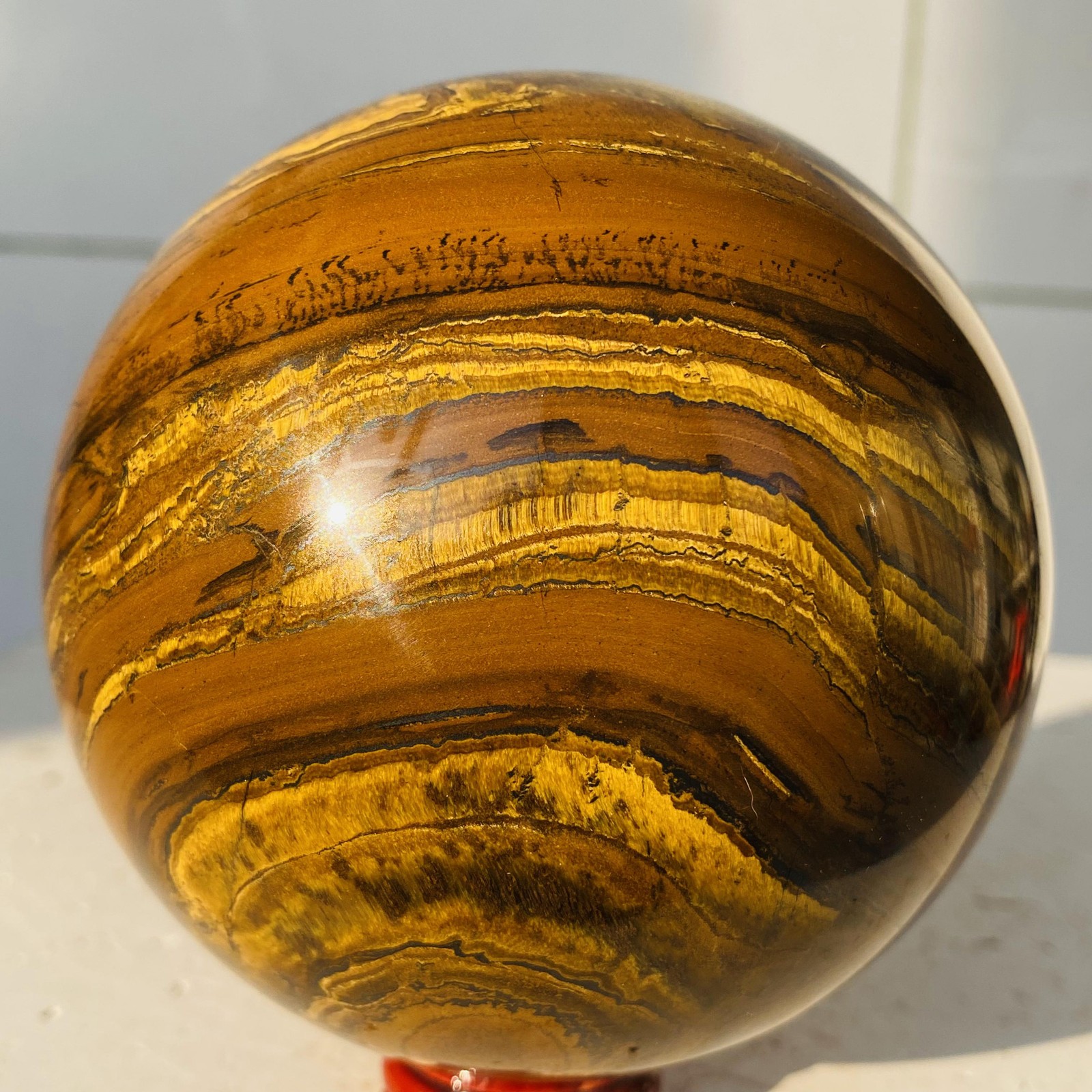 Natural tiger’s eye ball quartz crystals sphere gem reiki healing 1380g