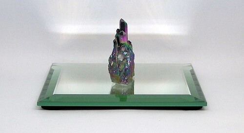 Natural Crystal Point Quartz Specimen, Titanium CVD 40 X 34 X 15 mm, 0.7 Oz