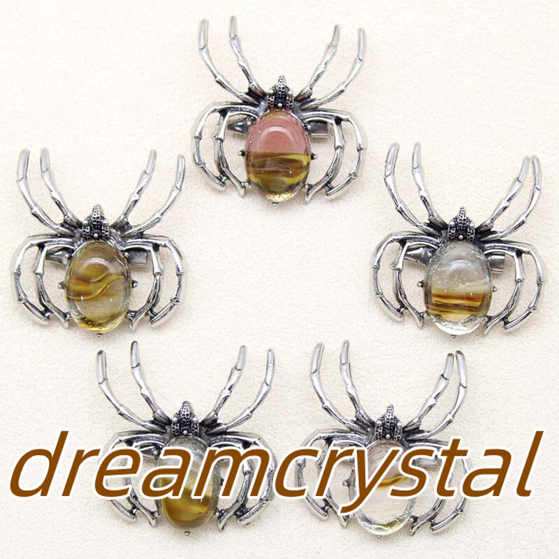 50pcs Mix Natural Quartz Crystal Alloy Spider Skull Reiki Random Insect Skull