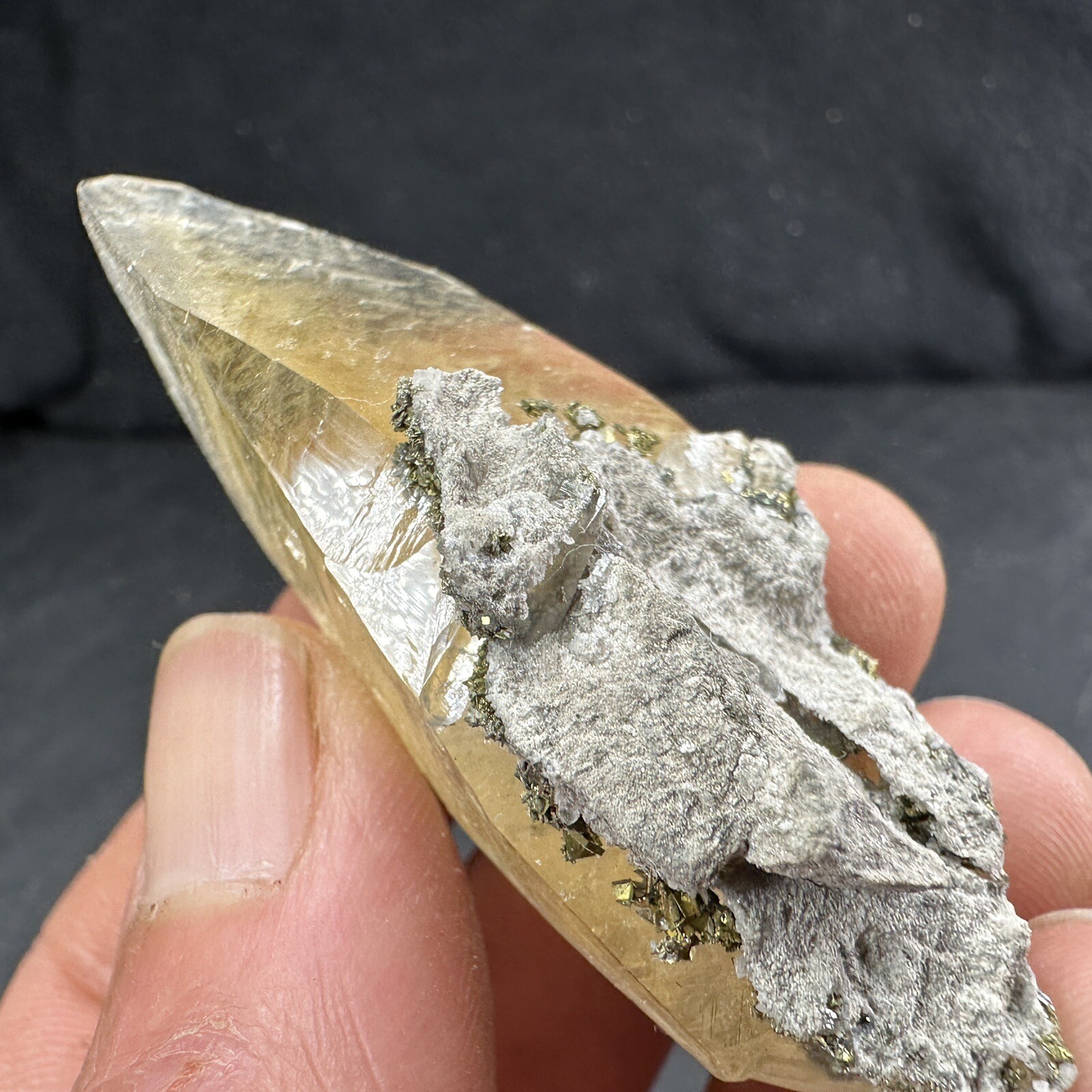 Calcite Crystal on Chalcopyrite Dolomite Matrix / Missouri