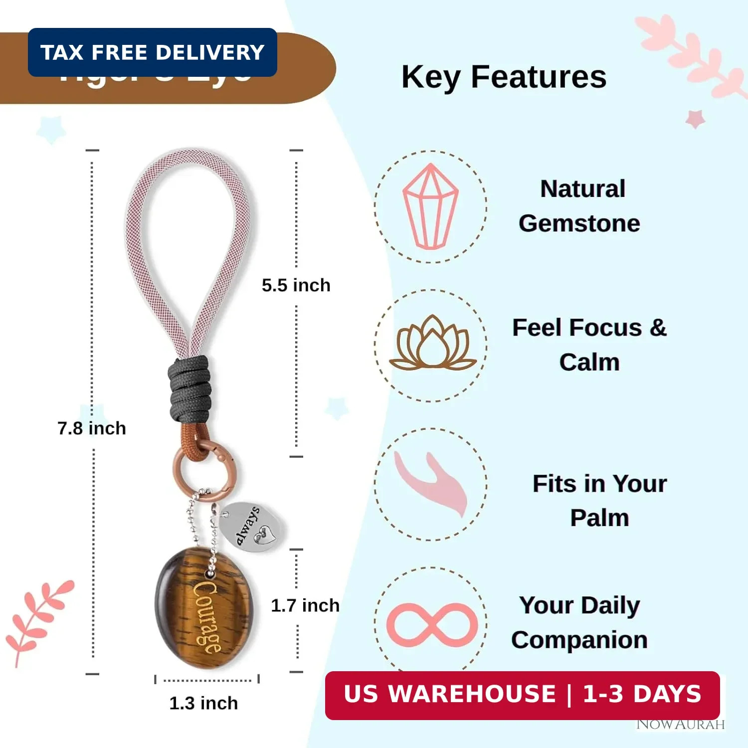 Tiger’s Eye Worry Stone for Courage & Anxiety Relief – Portable Natural Healing