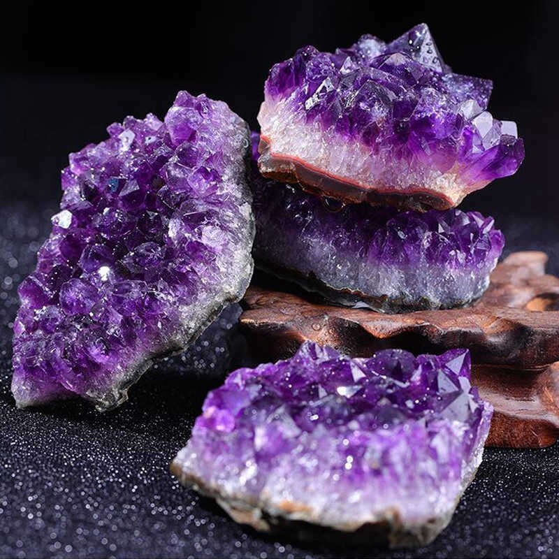 Natural Raw Amethyst Geode Crystal Cluster Healing Reiki Meditation Decoration