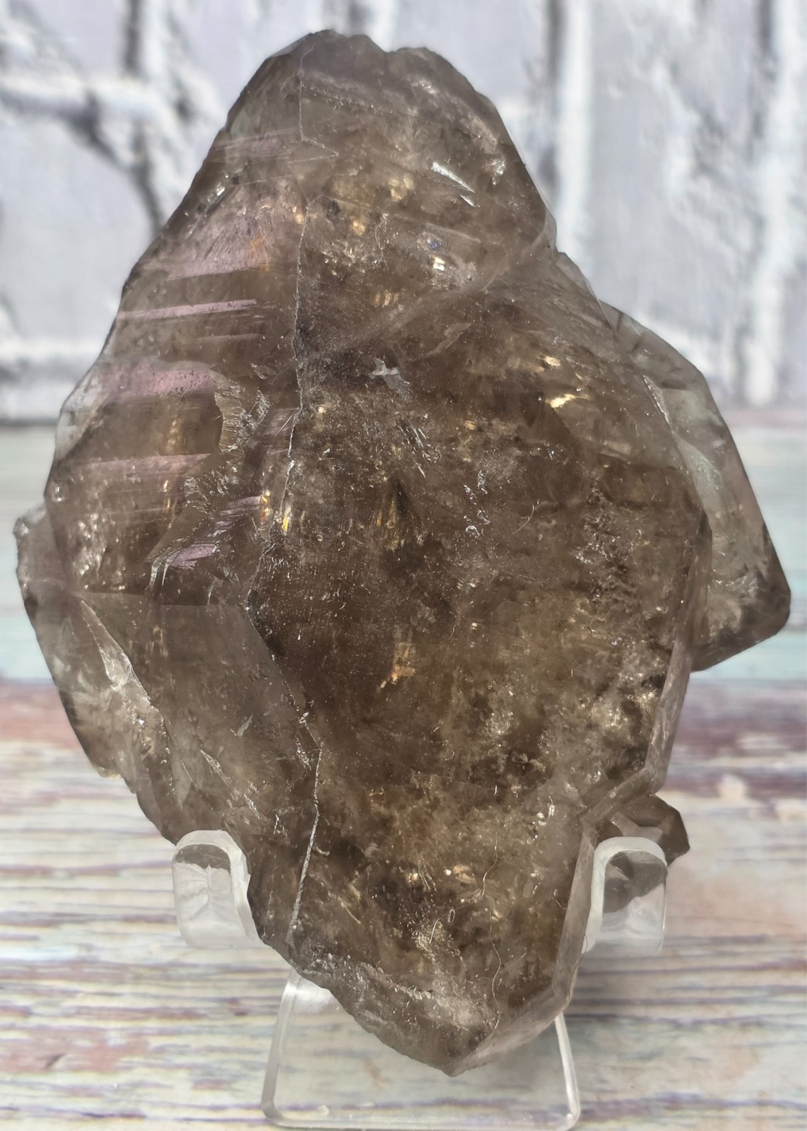 Natural Brazilian Smoky Enhydro Quartz Crystal Moving Bubble 207.63g Rare