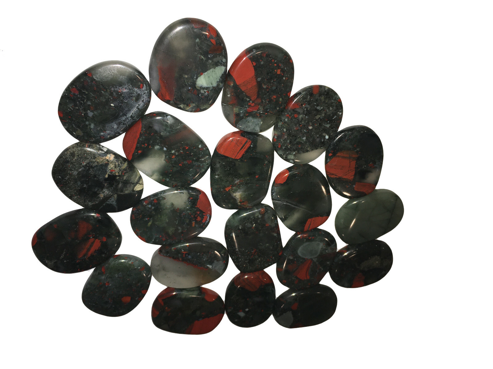 Natural Bloodstone Jasper Palm Stone Rock Crystal Healing Reiki Polished Worry S