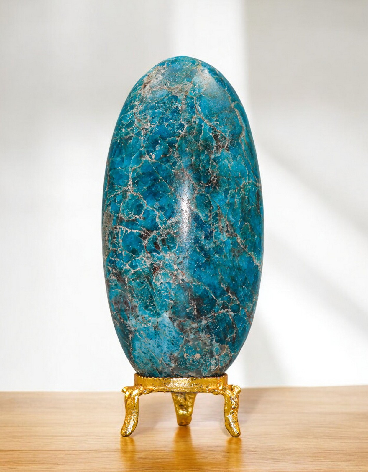 100MM Blue Apatite Brilliant Crystal Mineral Specimen Crystal Decor Stone Lingam
