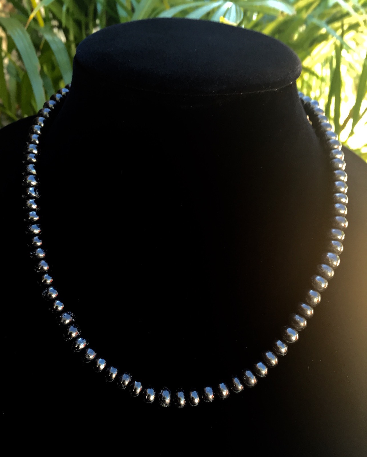 8mm Elite Shungite Necklace Noble Shungite Bead Necklace Chain Karelia Reiki.