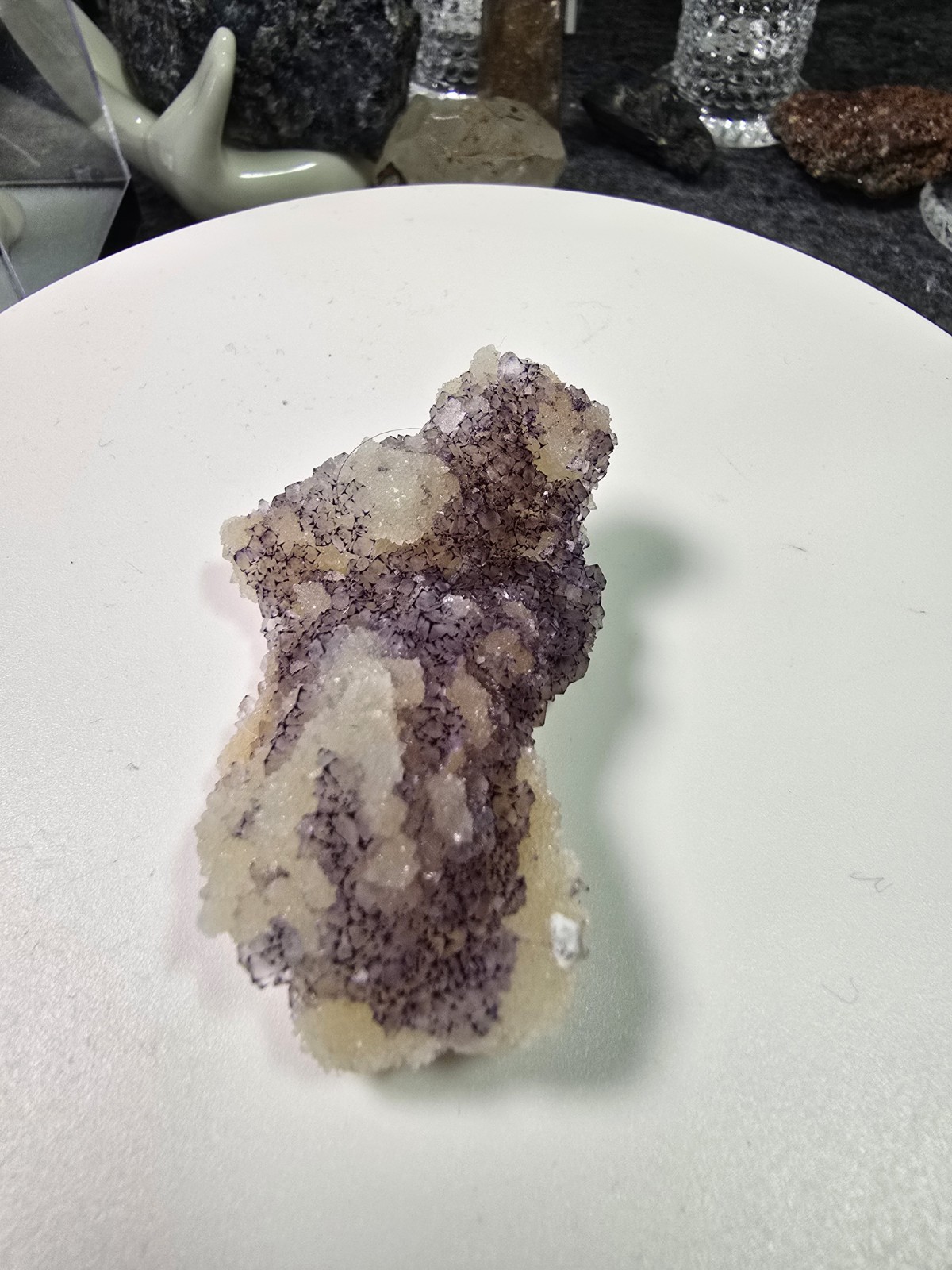 Purple Flourite QR Code Natural Genuine Specimen X4