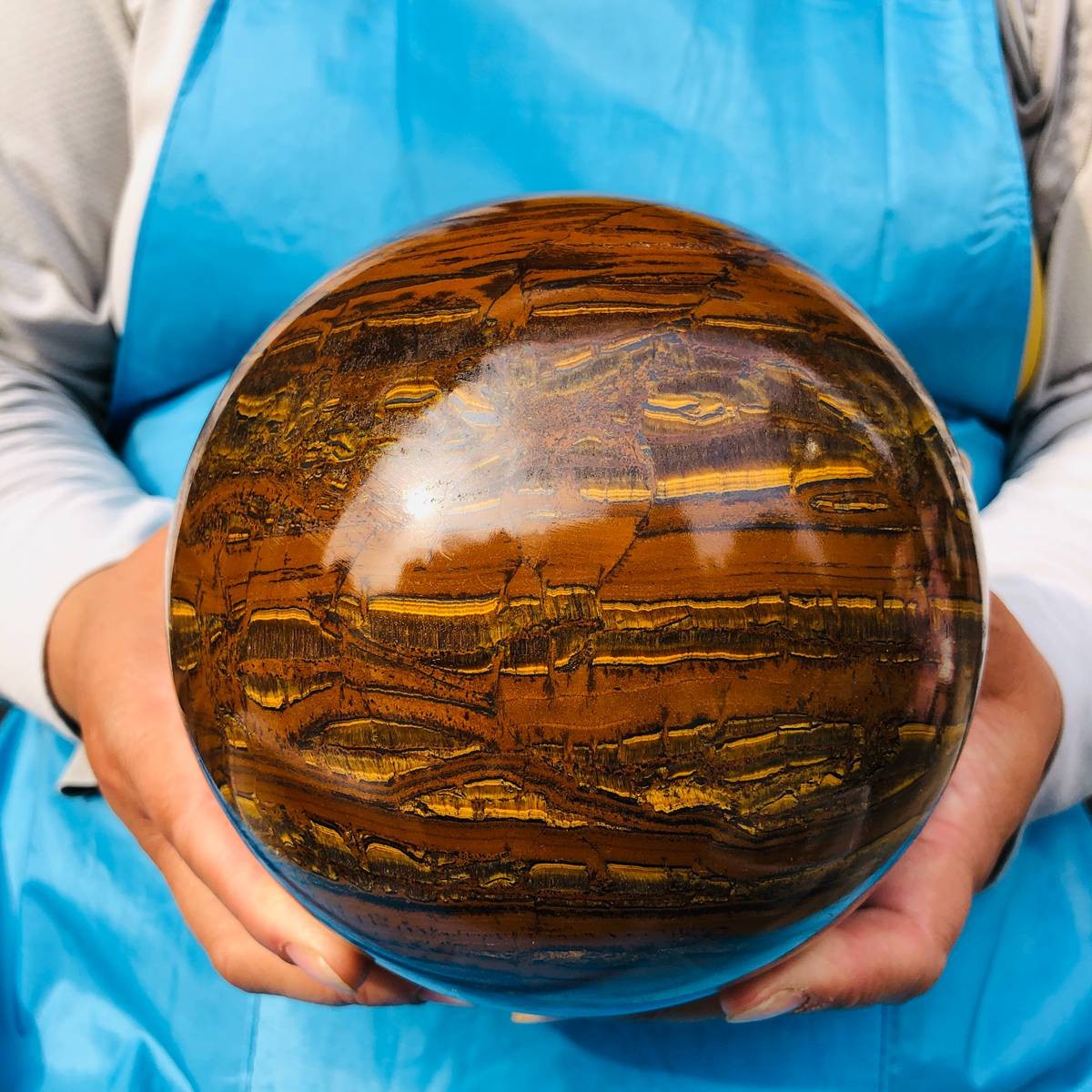 3820g Rare NATURAL Yellow tiger eye quartz crystal ball Healing stone
