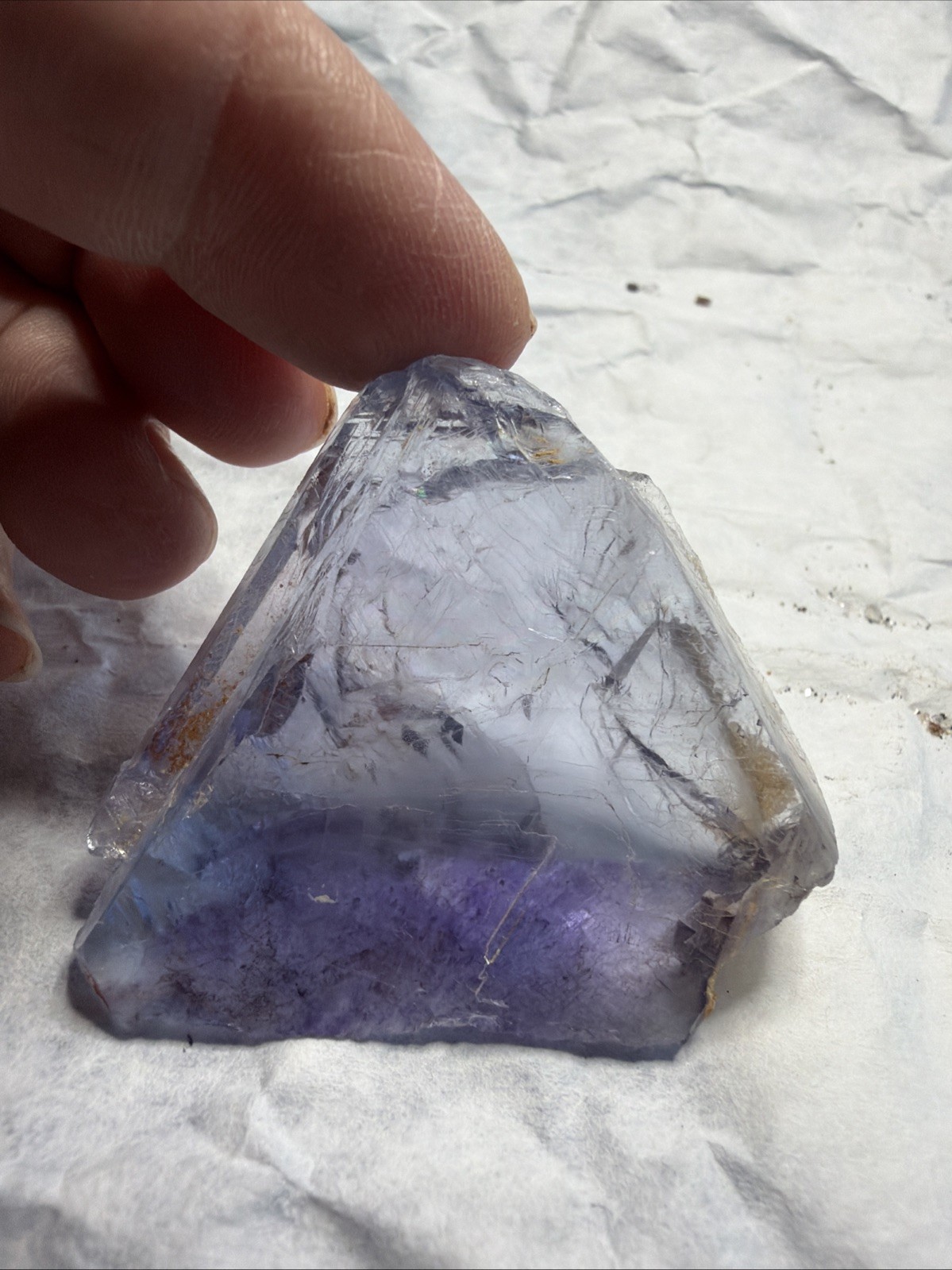 Light Blue and Purple Fluorite with Chalcopyrite Mineral Specimen