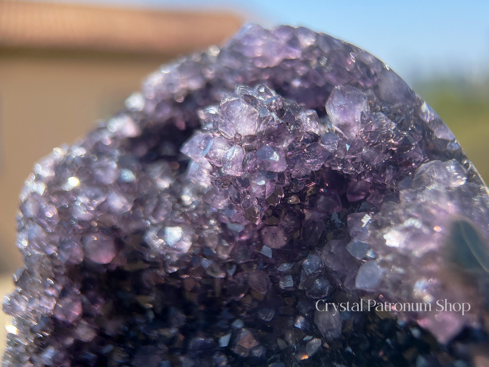 Natural Large Amethyst Crystal Cluster, Raw Amethyst Geode, Dark Purple Amethyst