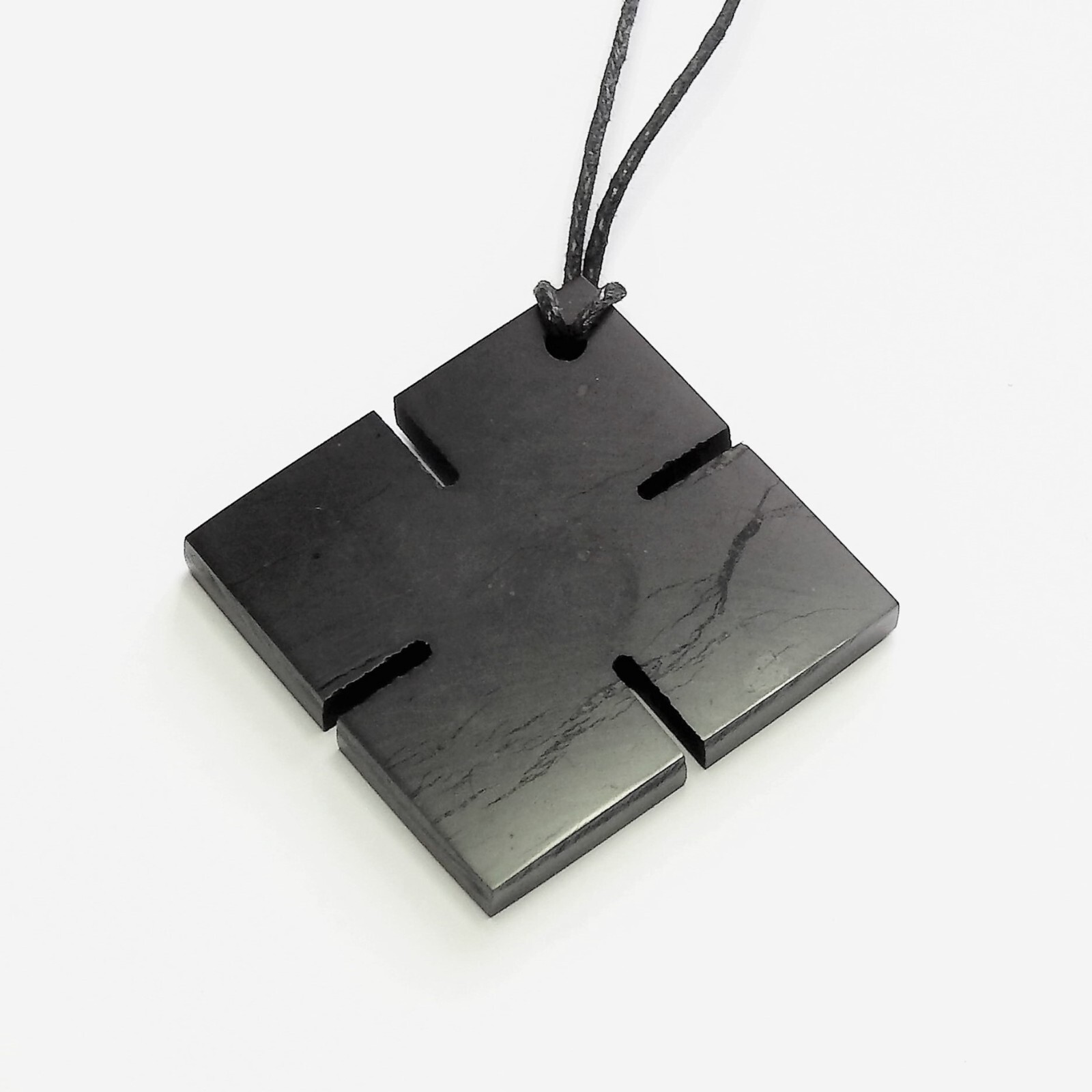 Shungite pendant Celtic Cross necklace 4G 5G EMF Protection & Healing