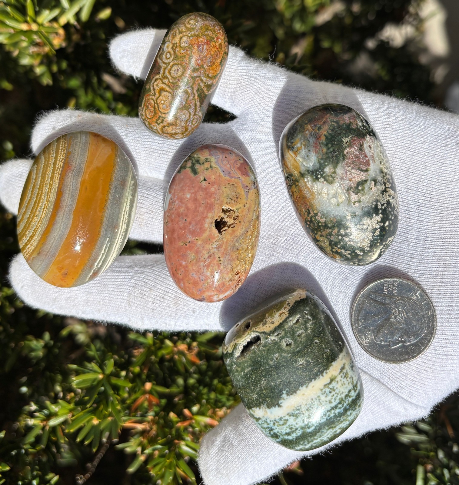 USA SALE 340g LOT XL/L TUMBLES OCEAN JASPER TUMBLES TUMBLE TUMBLED STONE STONES