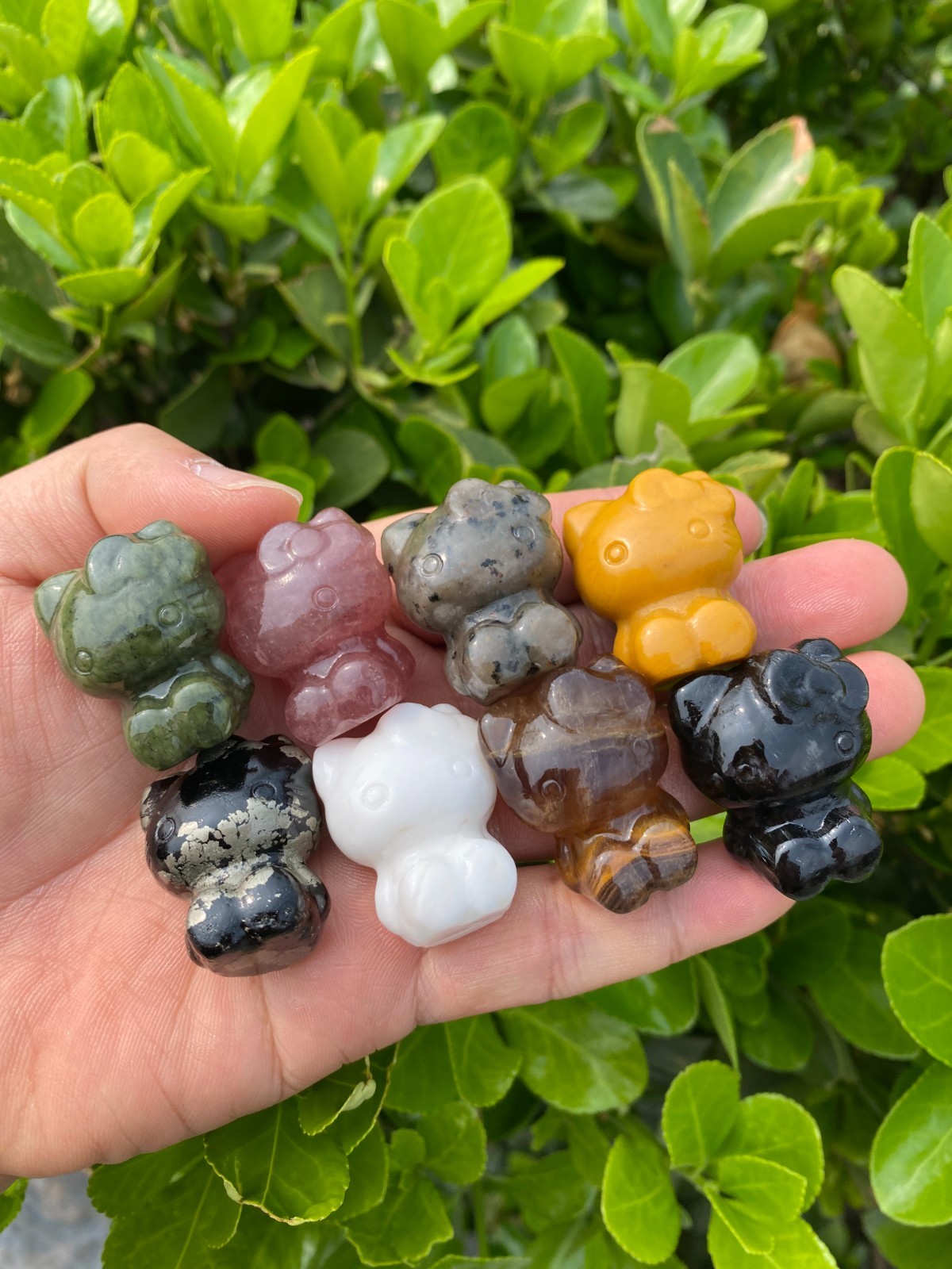 5PCS Natural Mixed Cat skull Carved Quartz Reiki Hallowmas Crystal gift Decor