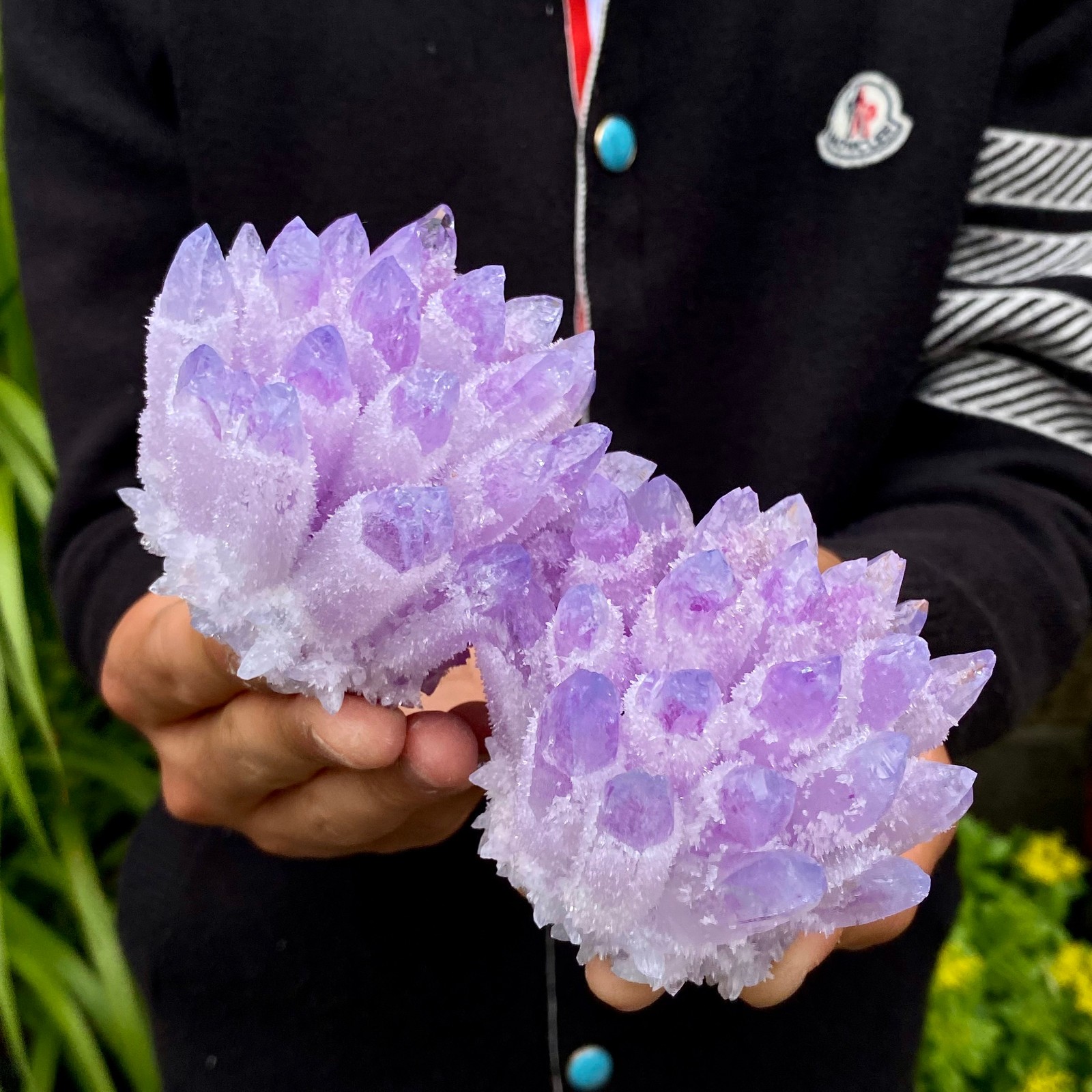 1.55LB New find violet phantom crystal quartz cluster mineral specimen healing