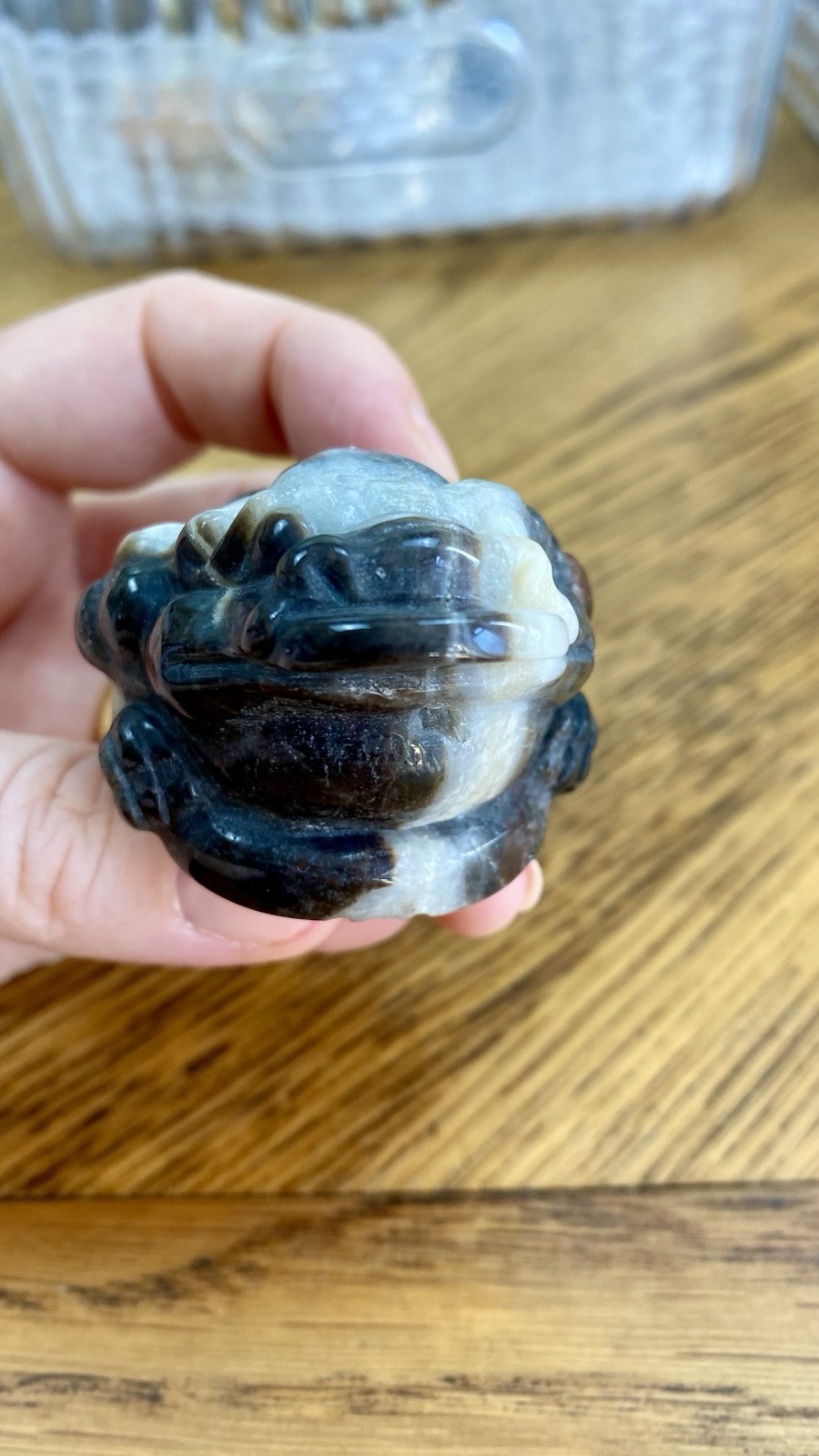Crystal Caribbean Calcite 3 Leg Money Toad Frog Coin Shui Prosperity 112g (6)