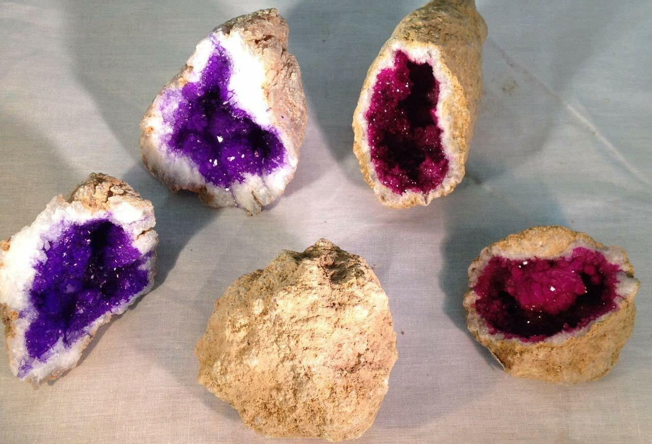 Geode Collection Gift Pack Kit – Set of 3 – Purple, Fuchsia and Natural – Gift B