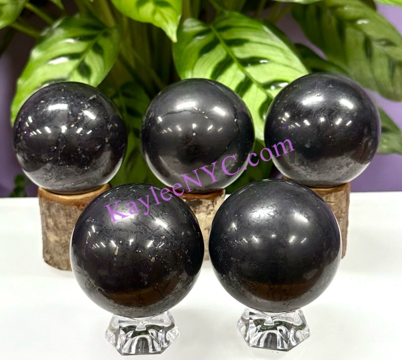 Wholesale Lot 5 pcs Natural Shungite Sphere Crystal Healing Energy