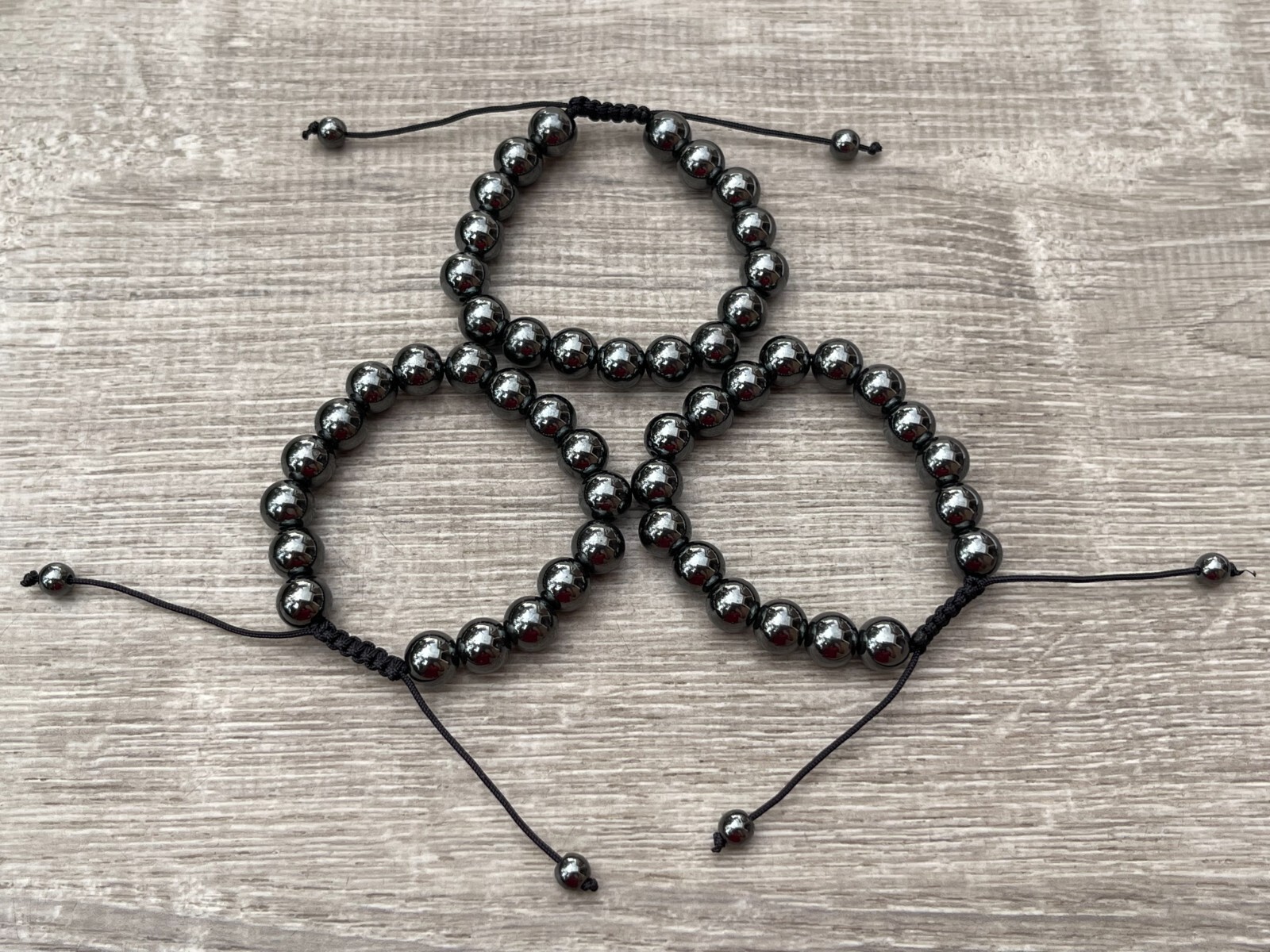 Grade A++ Hematite Crystal Adjustable Bead Bracelet 10mm, Genuine Gems Bracelets