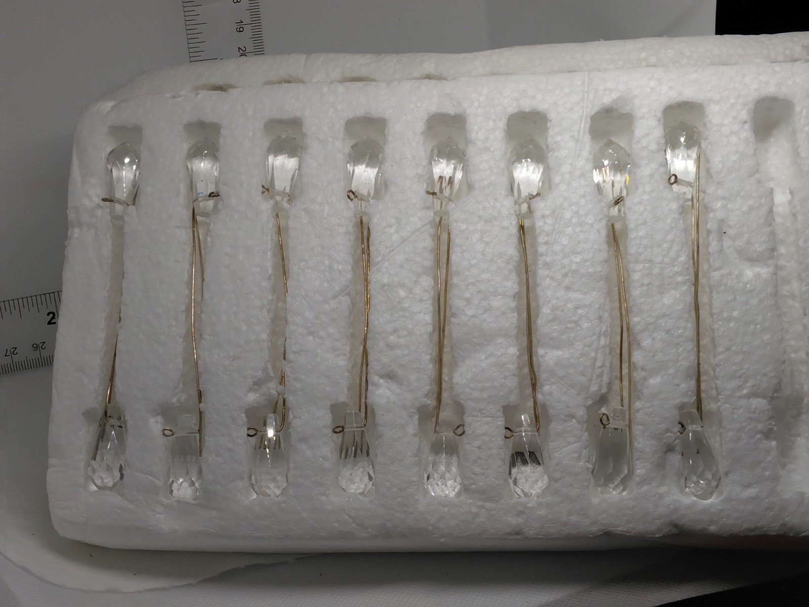 Clear Cut Crystals With Wires Attached For Hanging, 16 Sm. 1″ & 25 Lg 1 5/16″