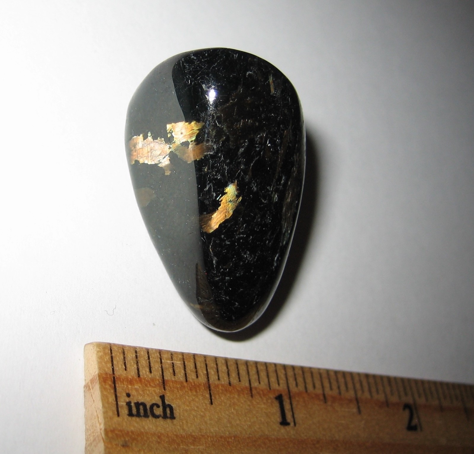 1.2″ RARE TUMBLED POLISHED AUTHENTIC NUUMMITE STONE FROM GREENLAND ~ 20grams *11