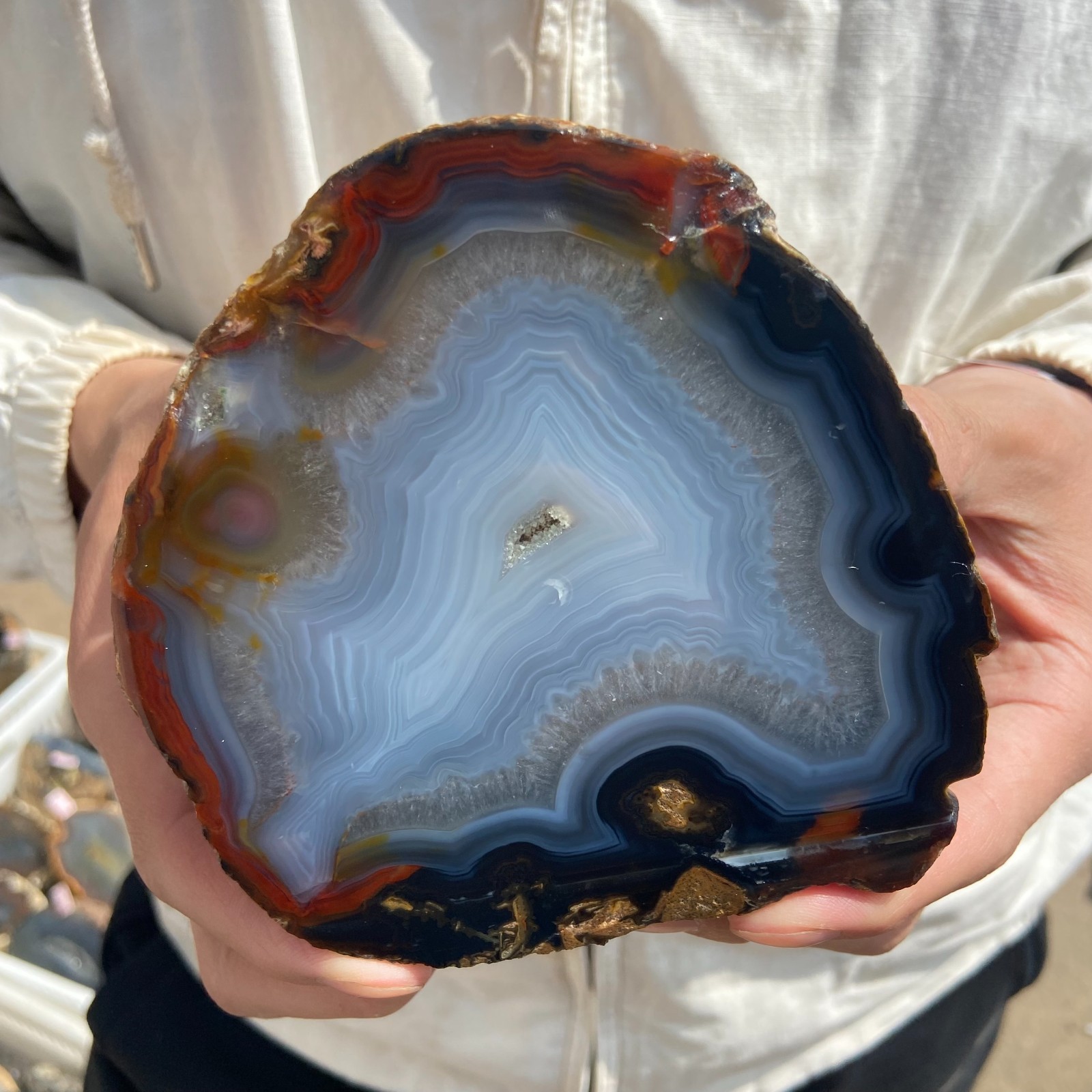 1540G Natural agate Agate Geode Slab/Slice quartz crystal mineral specimen Reiki
