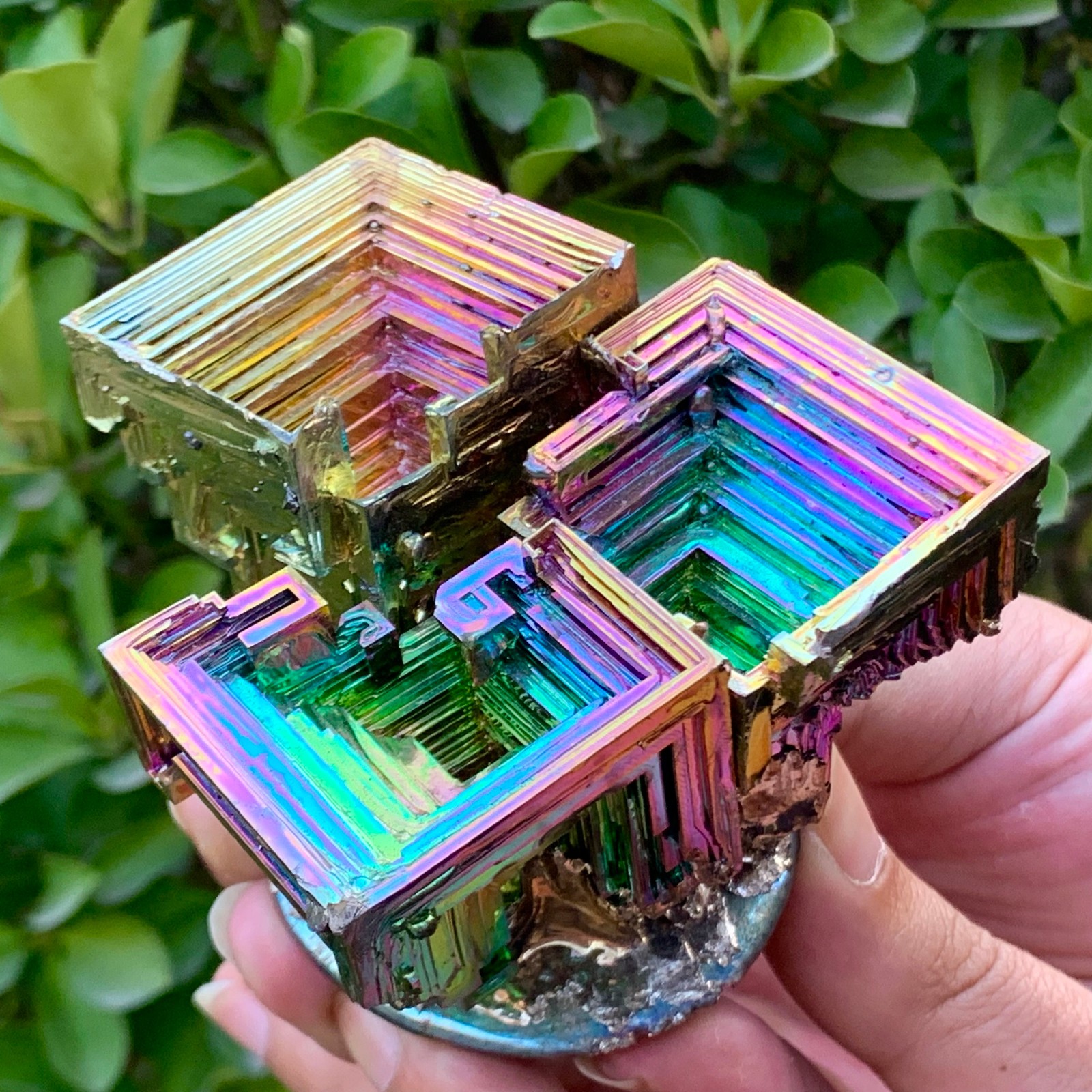 1.63LB ram Bismuth rainbow crystal elementBi gemstone Mineral specimen healing