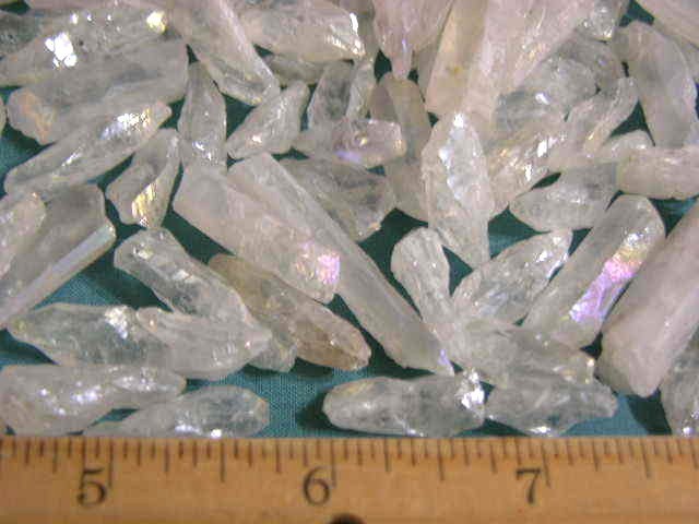 Angel Aura quartz crystal drilled for necklace/pendant 1/2-1.25 inch 25 piece