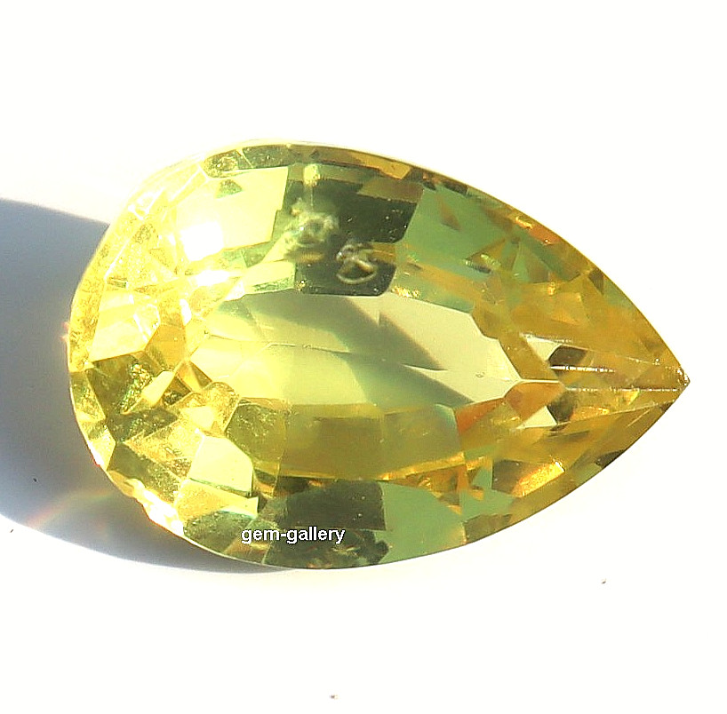 Yellow Sapphire AAA+ Gemstone GGI Certified Loose Gemstone Pear Cut 10 Ct