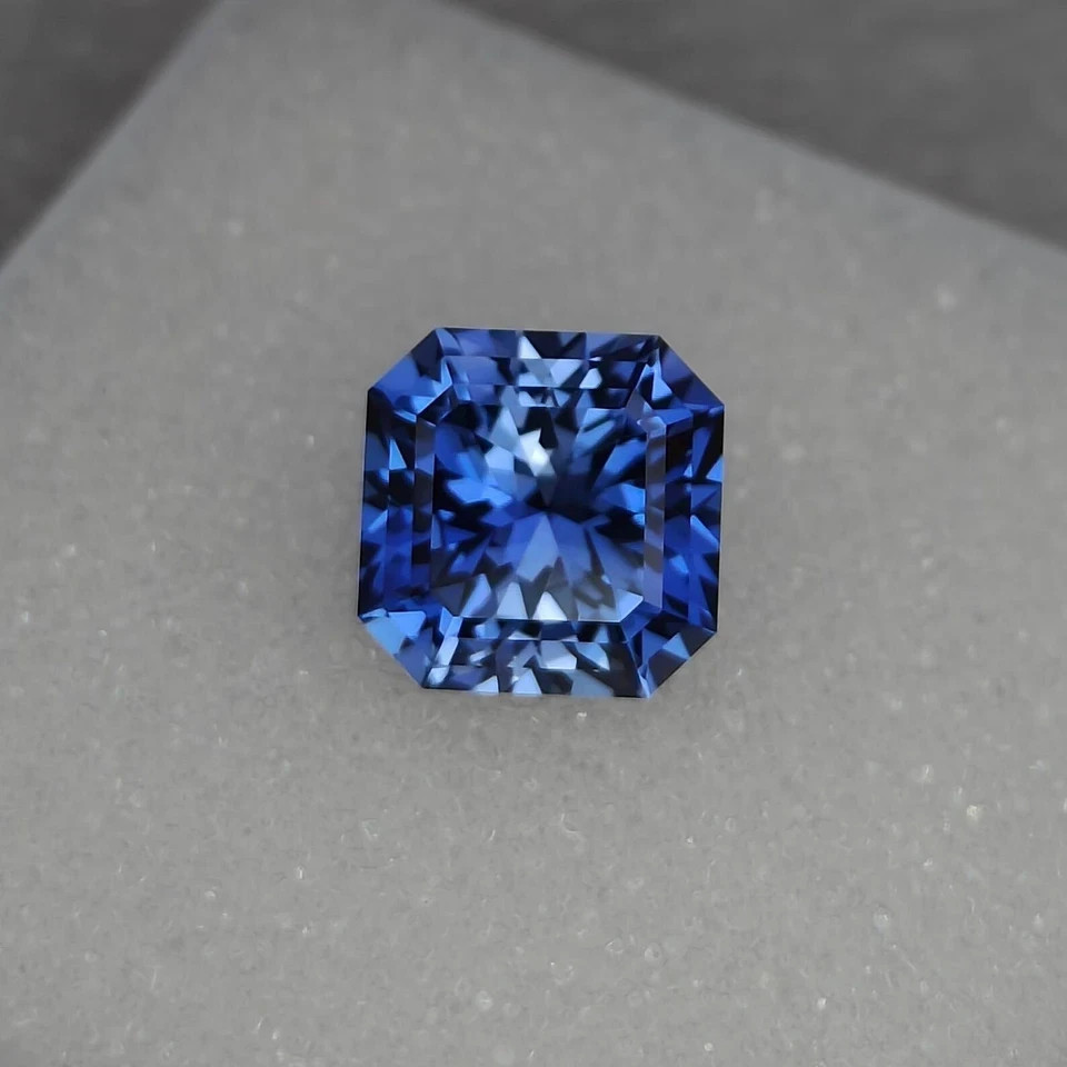 AAA+ 9.10 Ct Natural Kashmiri Blue Sapphire Asscher Cut Certified Loose Gemstone
