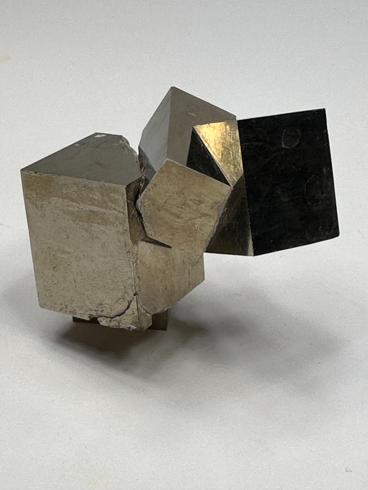 LARGE Rare Lusterous Entwined Interlocking Pyrite Cube Cluster_Spain