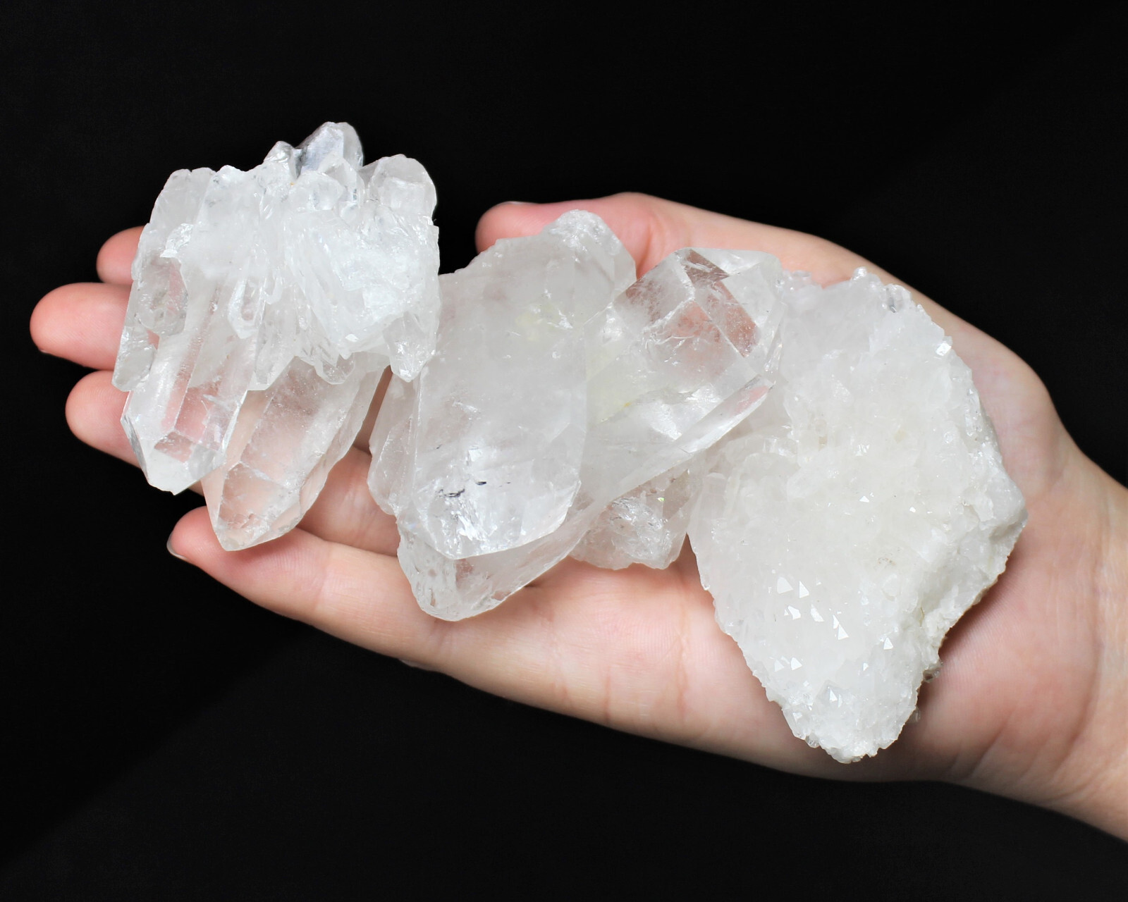 Natural Clear Quartz & Smoky Quartz Crystal Clusters 8-12 Piece Box Lot