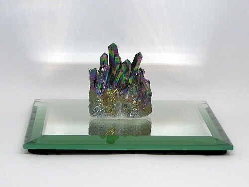 Natural Crystal Point Quartz Specimen, Titanium CVD 40 X 34 X 15 mm, 0.7 Oz