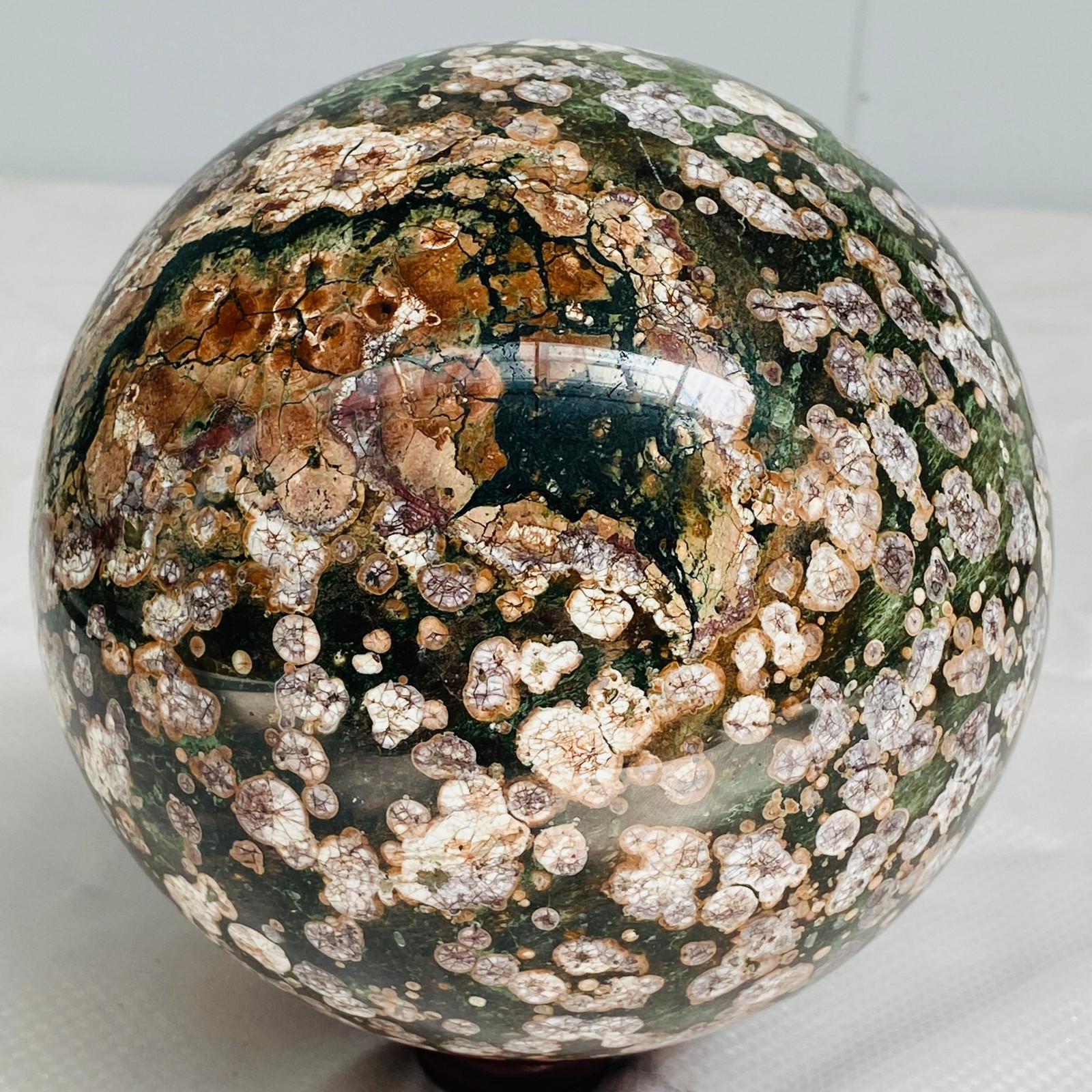 Natural Polished Pink cherry blossom agate BALL Madagascar 3880G ( 8.55LB )