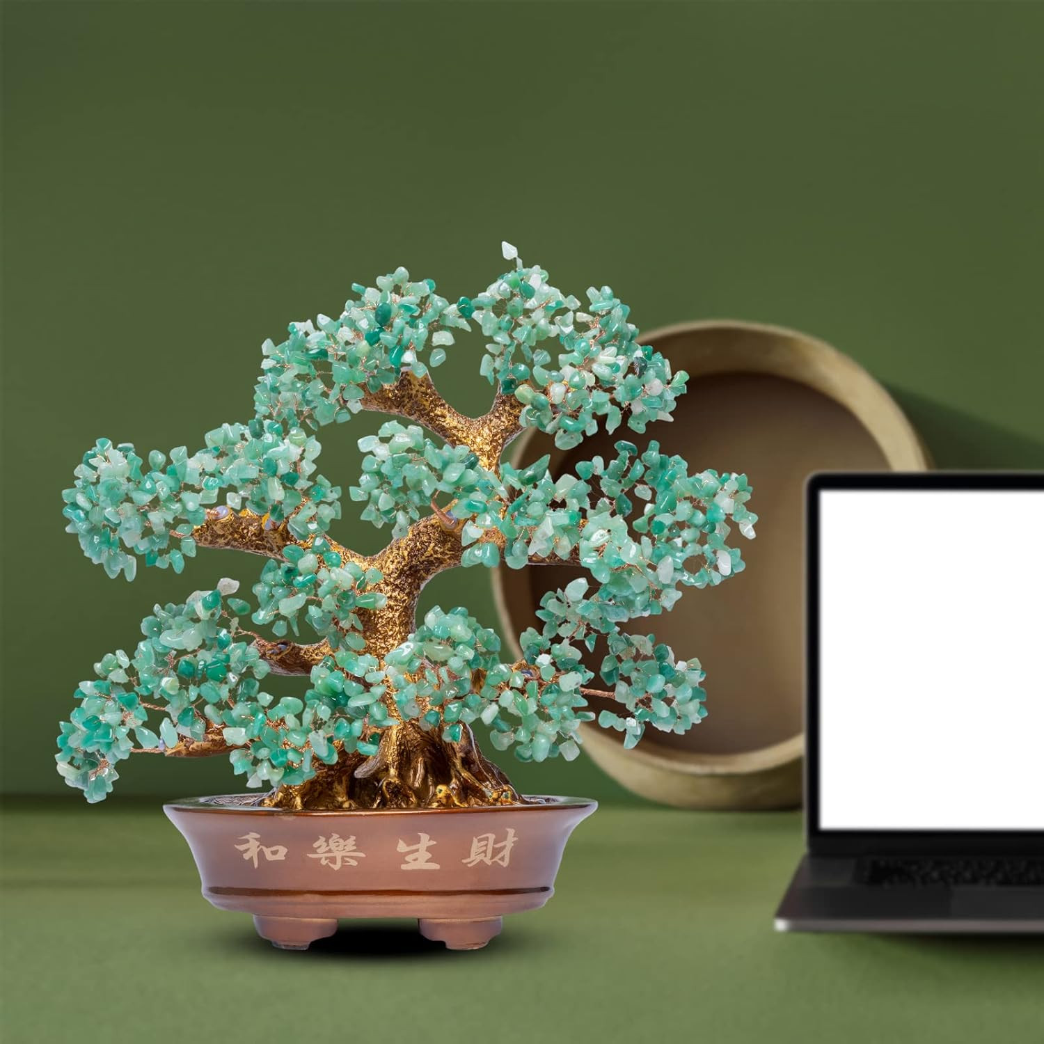 Natural Aventurine (1,251 Gemstone Count) Chakra Crystal Tree with Healing Prope