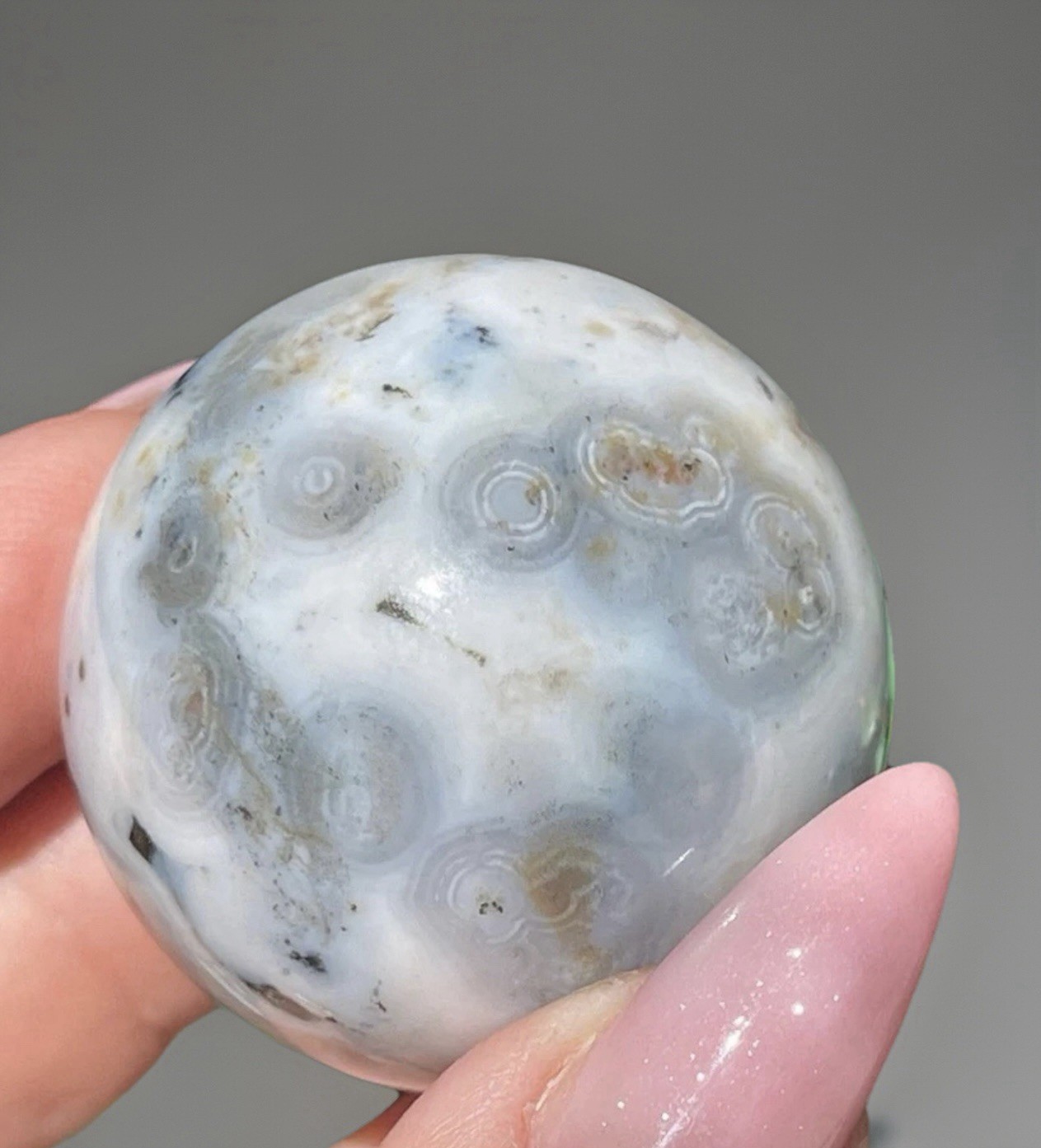 8th Vein Blue Ocean Jasper Sphere Natural Orbicular Jasper Crystal Madagascar