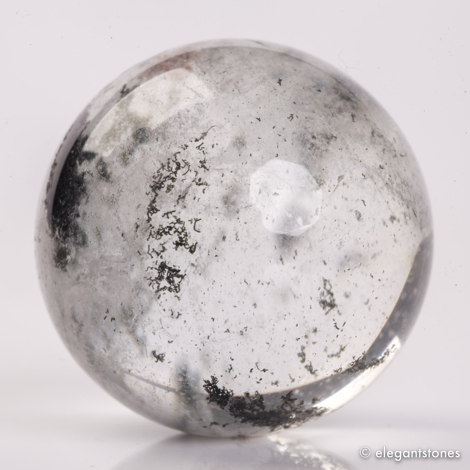 54g34mm Natural Garden/Phantom/Ghost/Lodolite Quartz Crystal Sphere Healing Ball