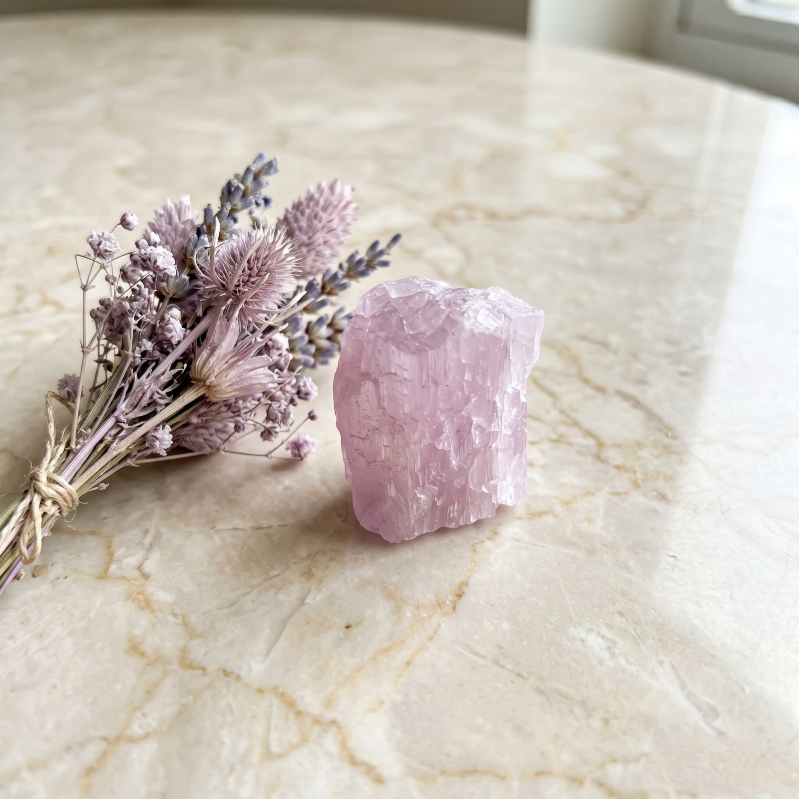 2PC Natural Raw Kunzite Crystal Healing Stone Pink Purple Energy Meditation