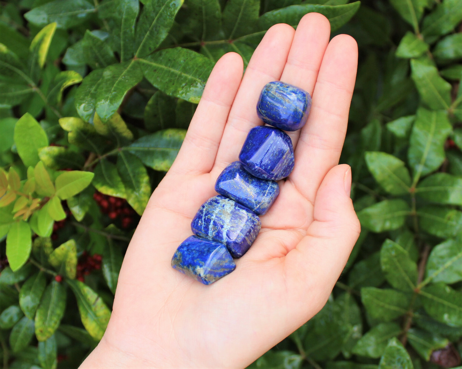 1/4 lb Bulk Lot Lapis Lazuli Tumbled Stones: Premium ‘A’ Grade Large 4 oz