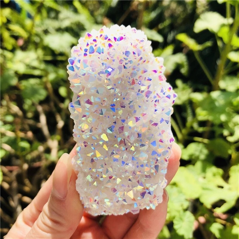 Angel Aura Quartz Crystal Cluster Healing Reiki Home Office Car Decor Ornament