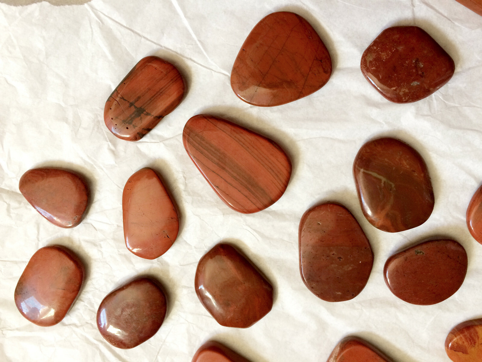 Natural Red Jasper Palm Stone Polished Worry Stone Rock Healing Crystal Reiki