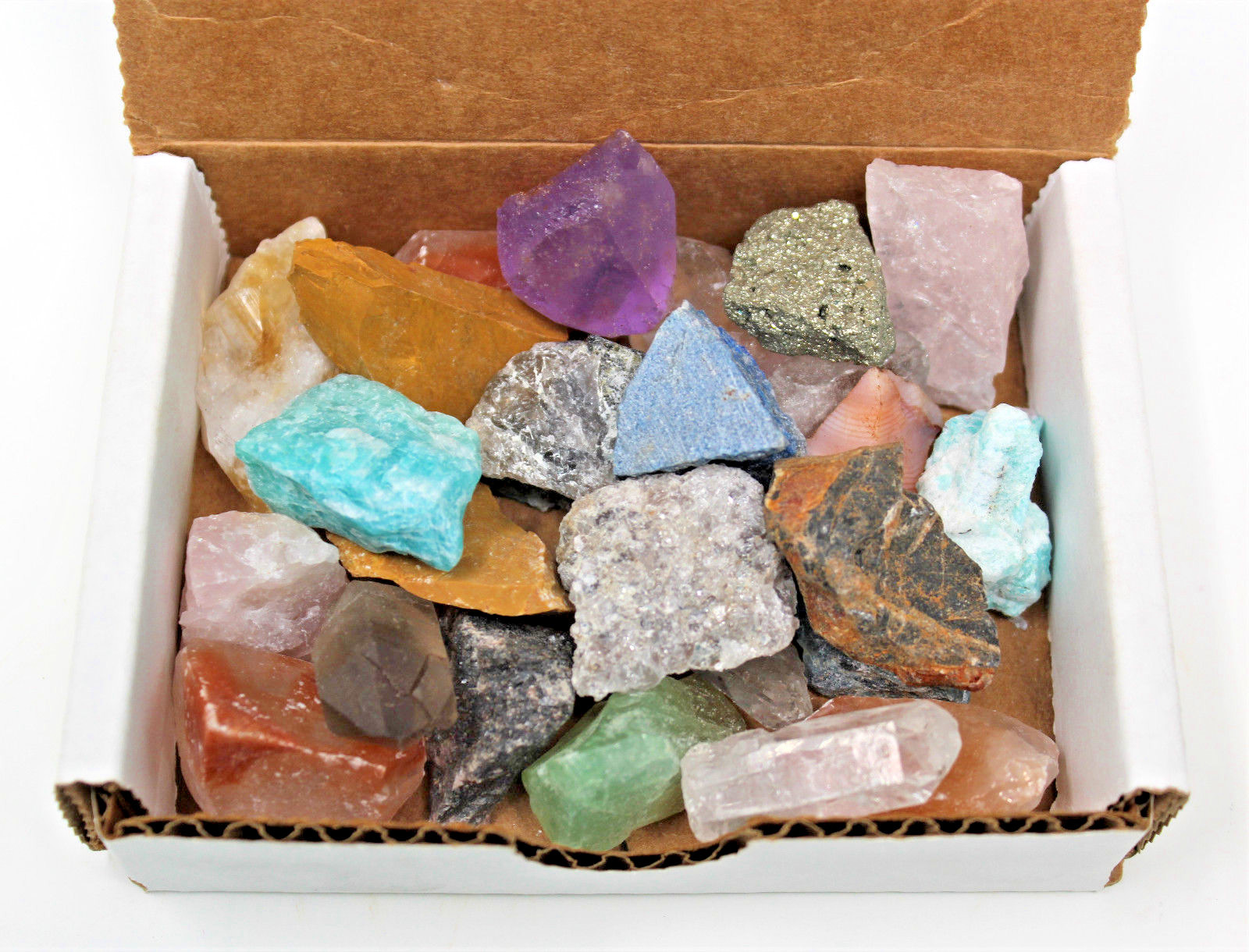 Bulk MINIATURE Minerals Crafters Collection 1/2 lb Box Gems Crystals Natural Raw