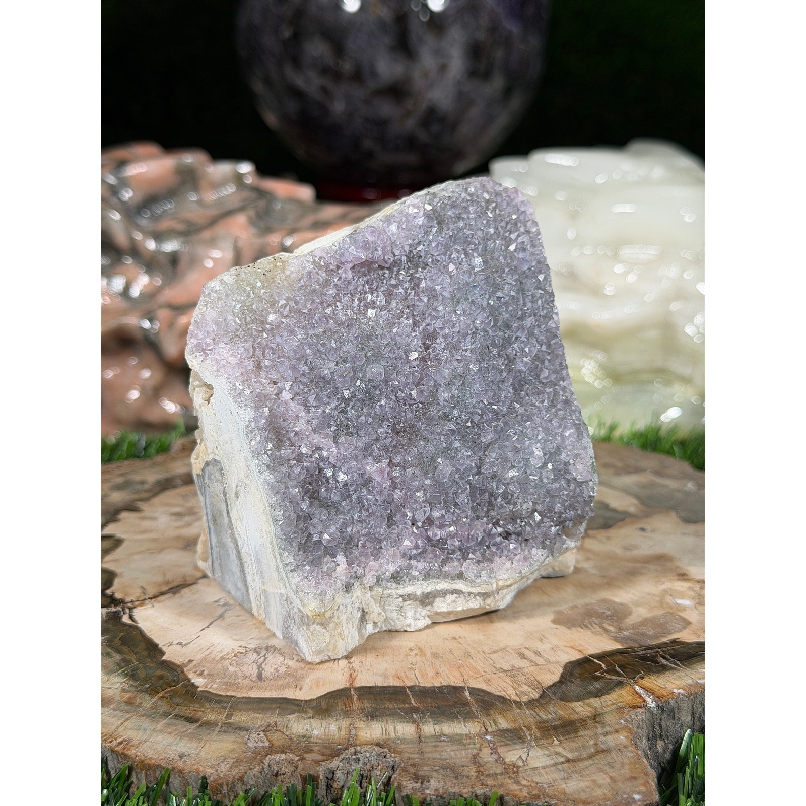 Light Purple Brazilian Amethyst Crystal Geode, 3 in,1 lb 7.3 oz