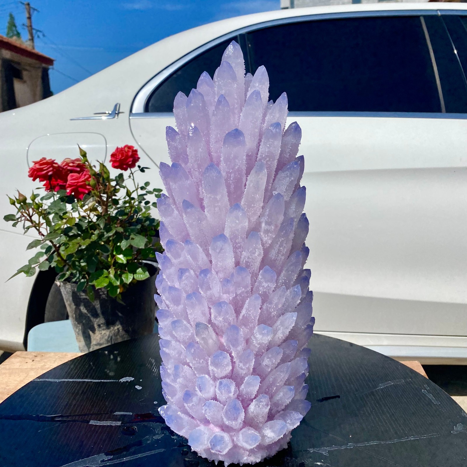 24LB New Find purple Phantom Crystal Quartz Cluster Mineral Specimen Healing