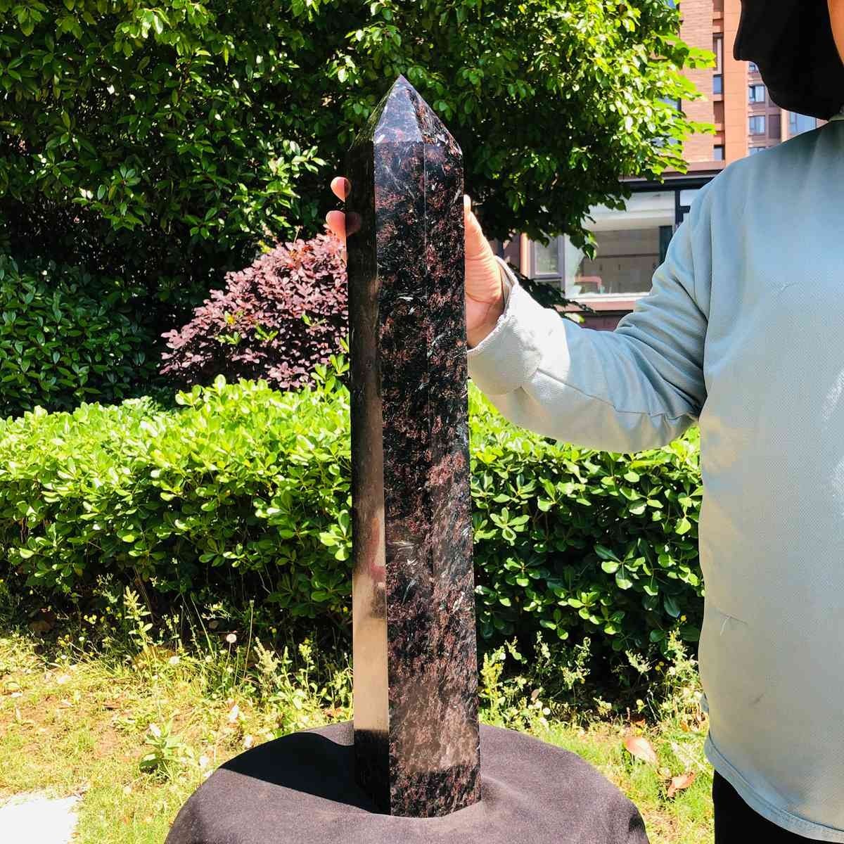 16.98LB Natural Fireworks Stone Obelisk Quartz Tower Crystal Wand Point Healing