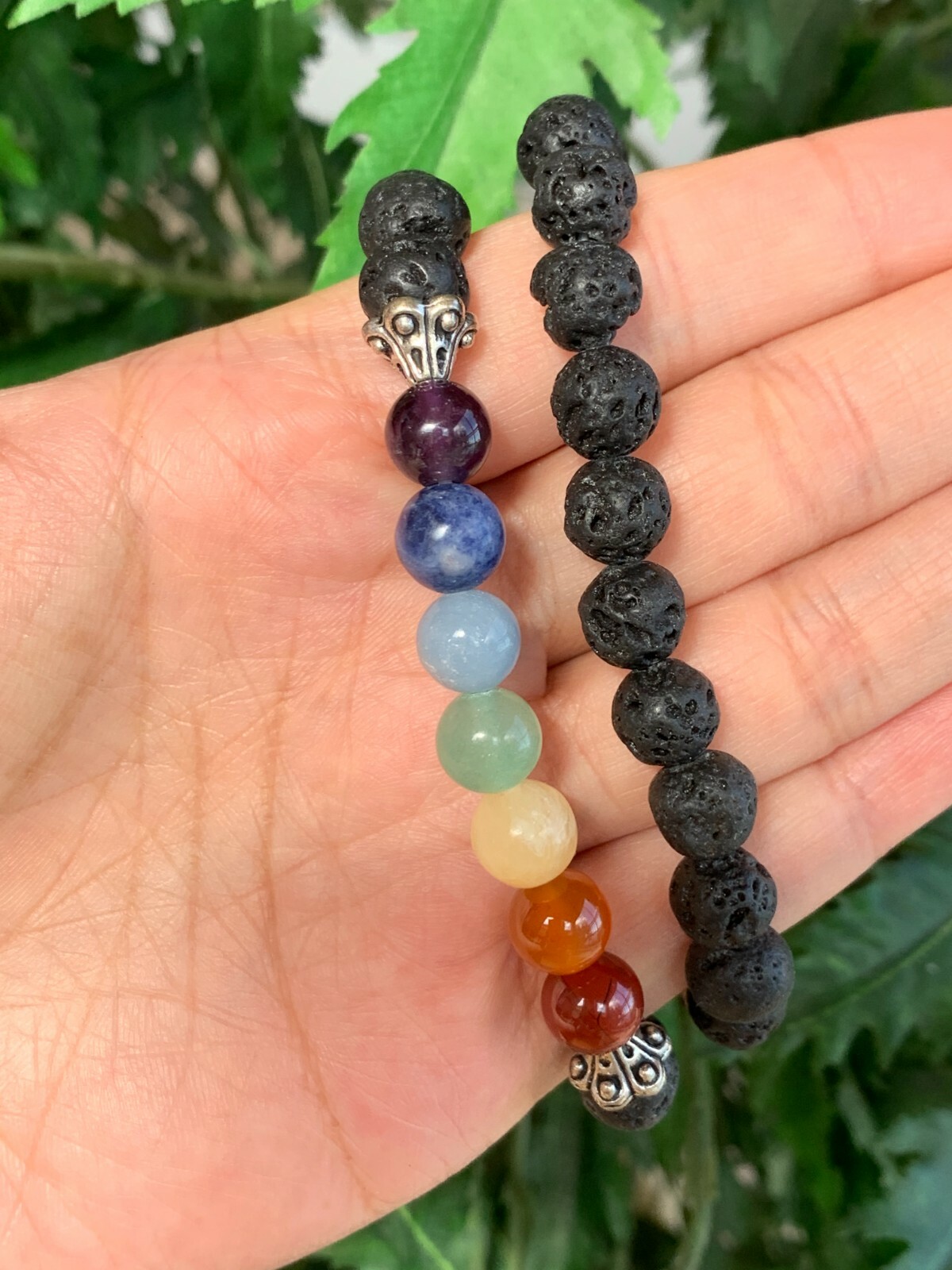 Lava Rock & 7 Chakra Stone Bracelet 8mm, Genuine Gemstone Bead, Wholesale Bulk